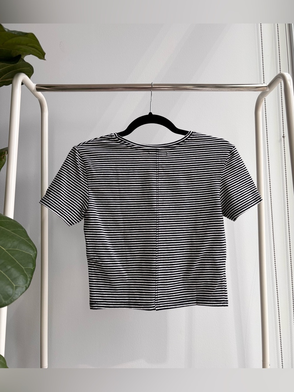 ZARA | Short Sleeve Black and White Striped Shirt M - Picture 2 of 6